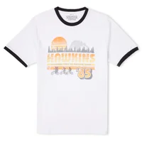 Stranger Things Hawkins '85 Unisex Ringer T-Shirt - White/Black - undefined undefined