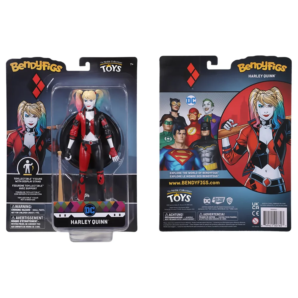Noble Collection DC Comics: Heroes and Villains Harley Quinn Rebirth BendyFig 7.5 Inch Action Figure Image 1