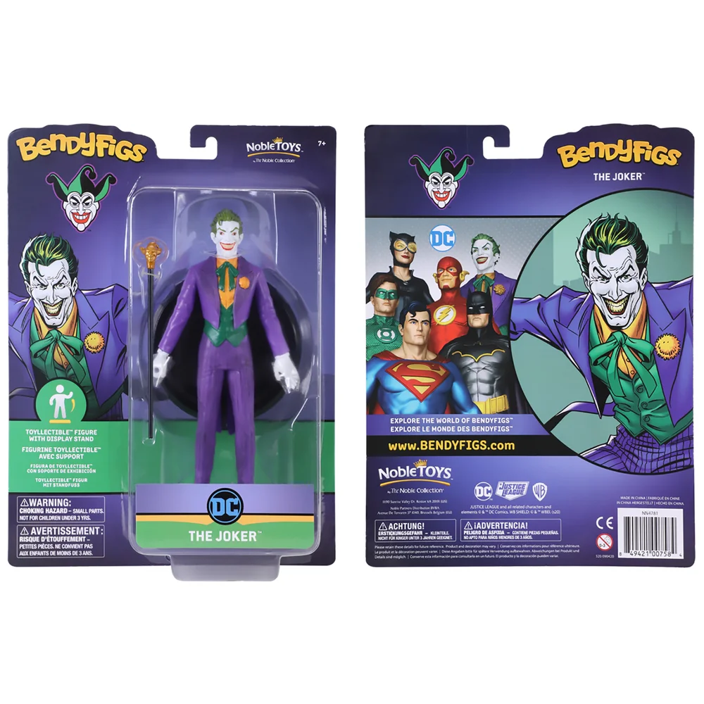 Noble Collection DC Universe Joker BendyFig 7.5 Inch Action Figure Image 1