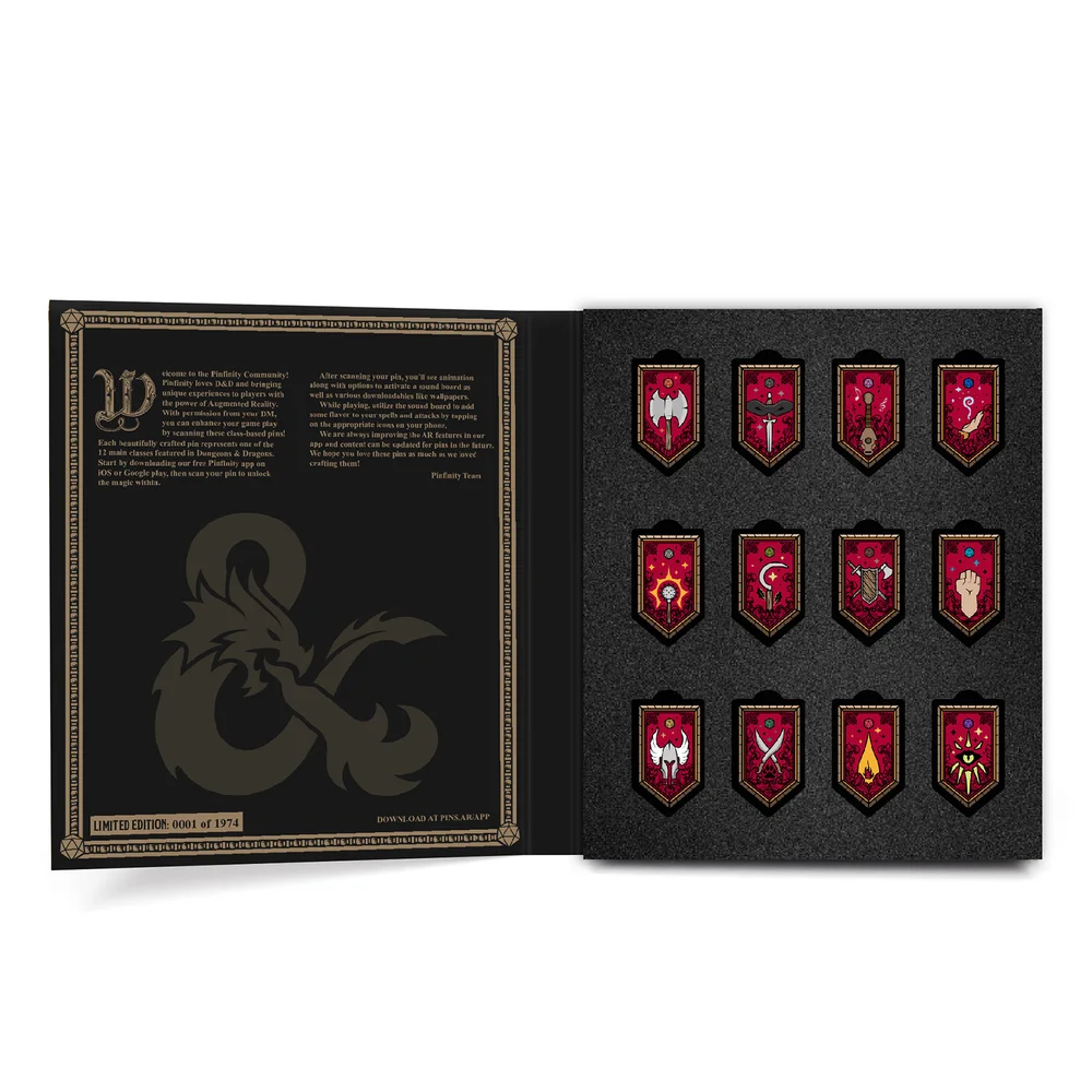 Pinfinity Dungeons and Dragons 12 Class Augmented Reality Pin Set Limited Edition Image 1