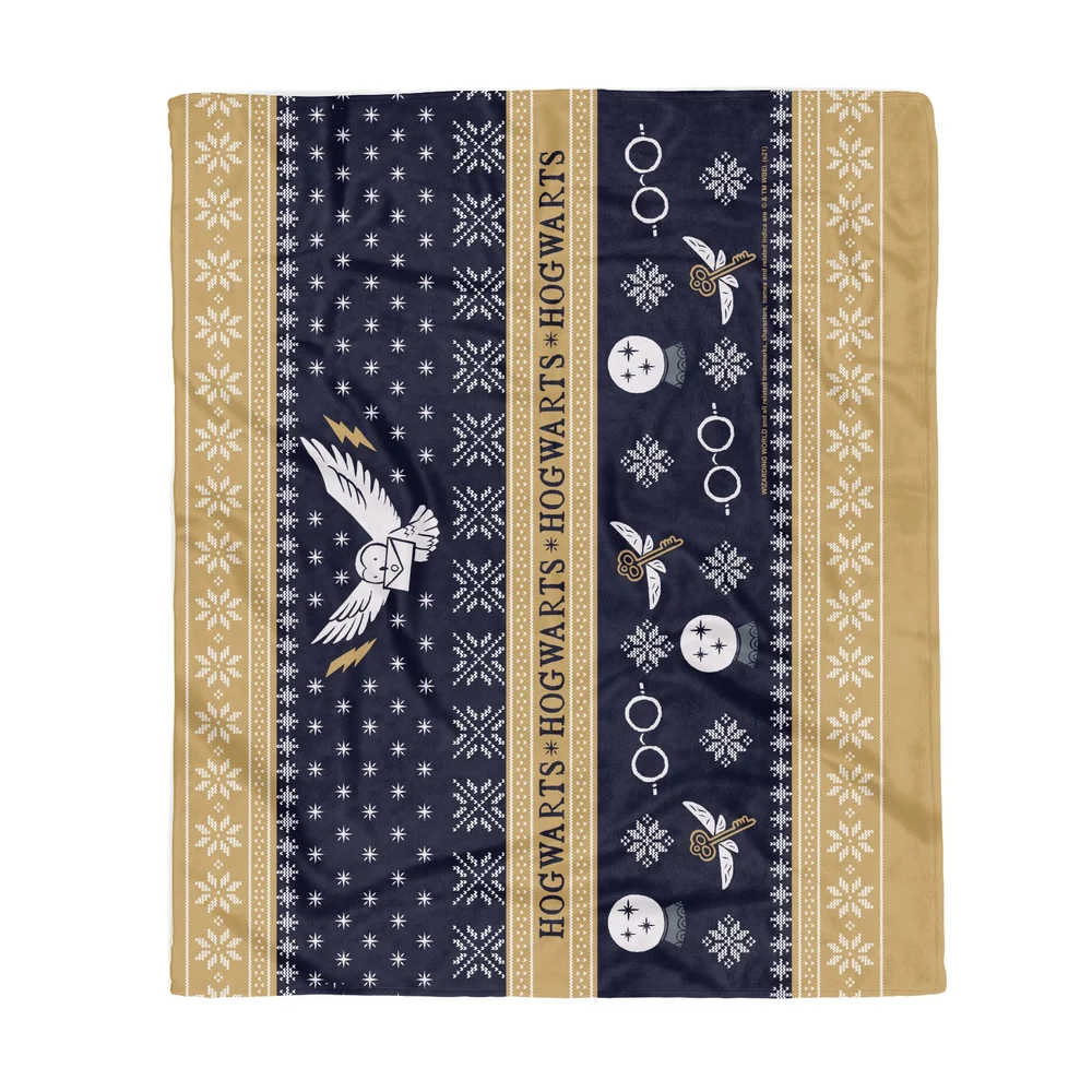 Harry Potter Hogwarts Christmas Fleece Blanket - M Image 1