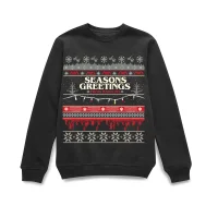 Stranger Things Hawkins Christmas Unisex Christmas Jumper - Black