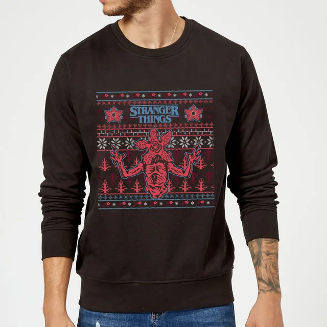 Stranger Things Christmas Deomogorgon Unisex Christmas Jumper - Black