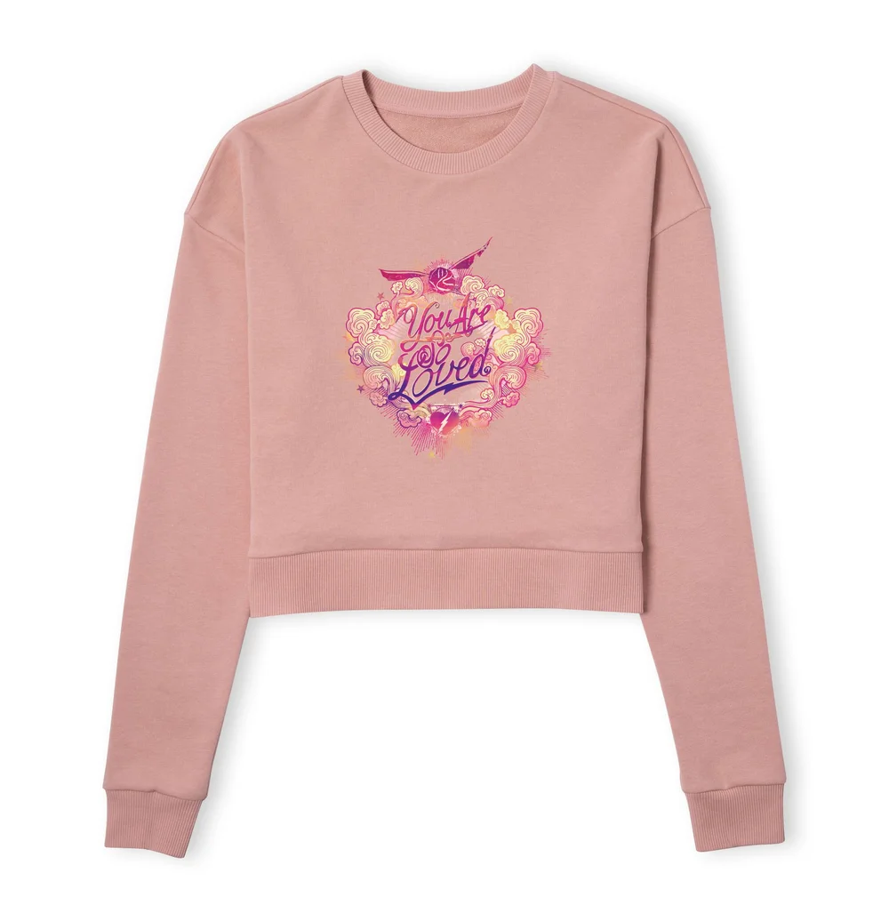 Harry Potter You Are So Loved Women's Cropped Sweatshirt - Dusty Pink - XS - Dusty pink Image 1