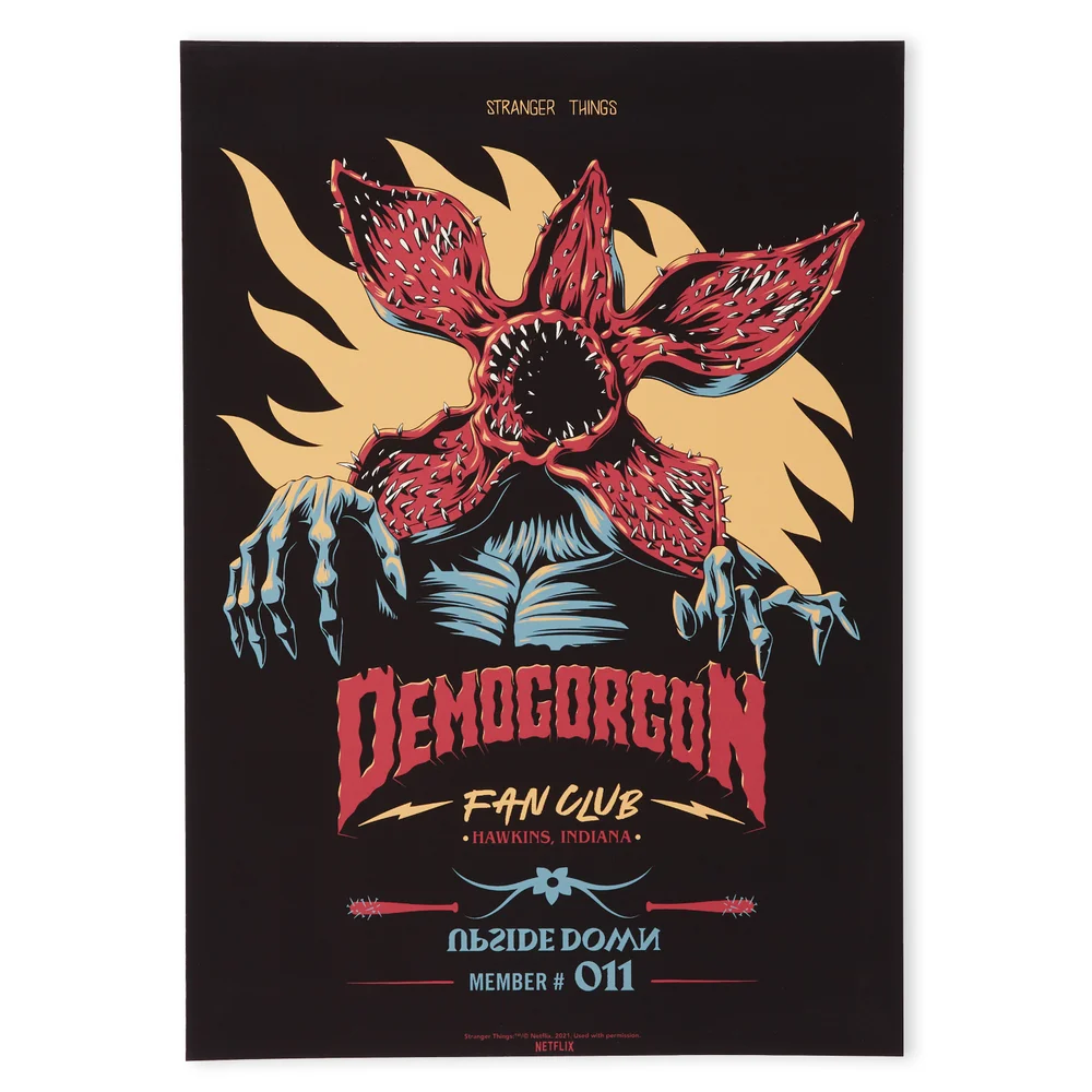 Stranger Things The Demogorgon Fan Club Giclee Art Print - A4 - Print Only Image 1