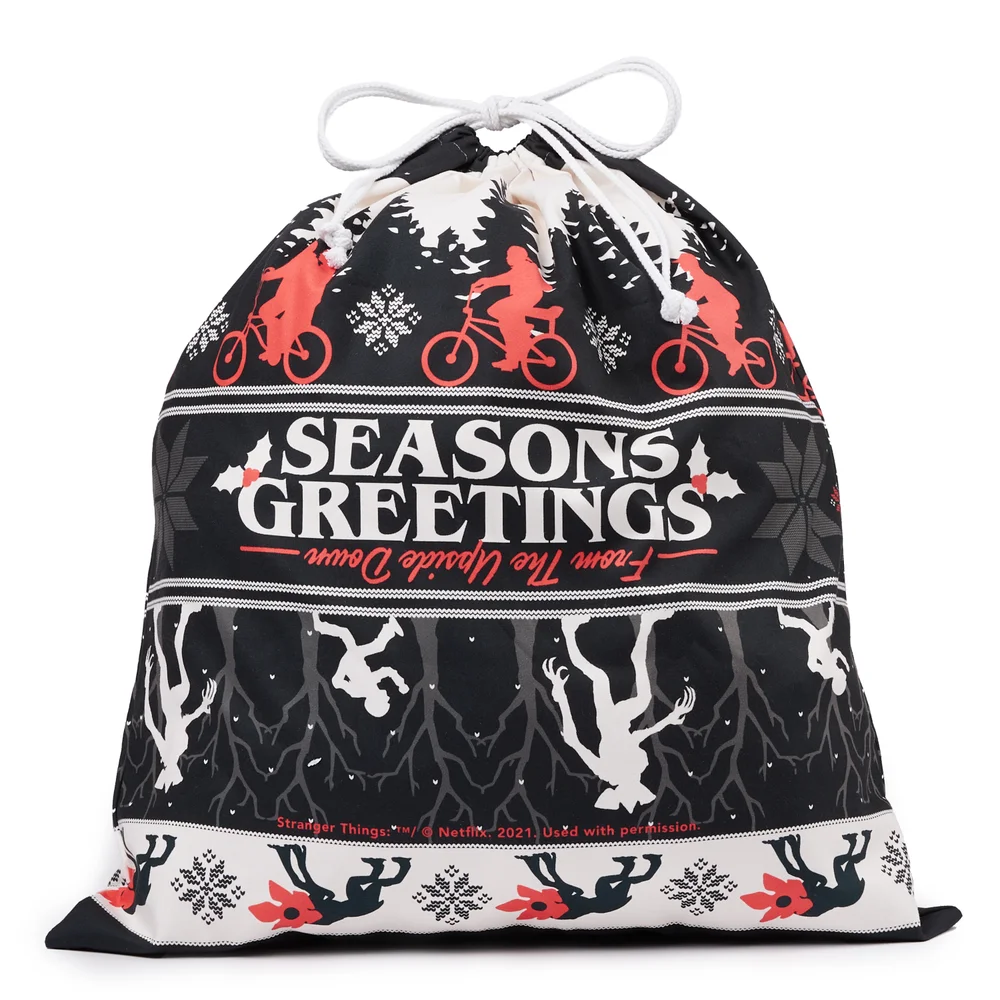 Stranger Things Seasons Greetings From The Upside Down Christmas Santa Sack Image 1