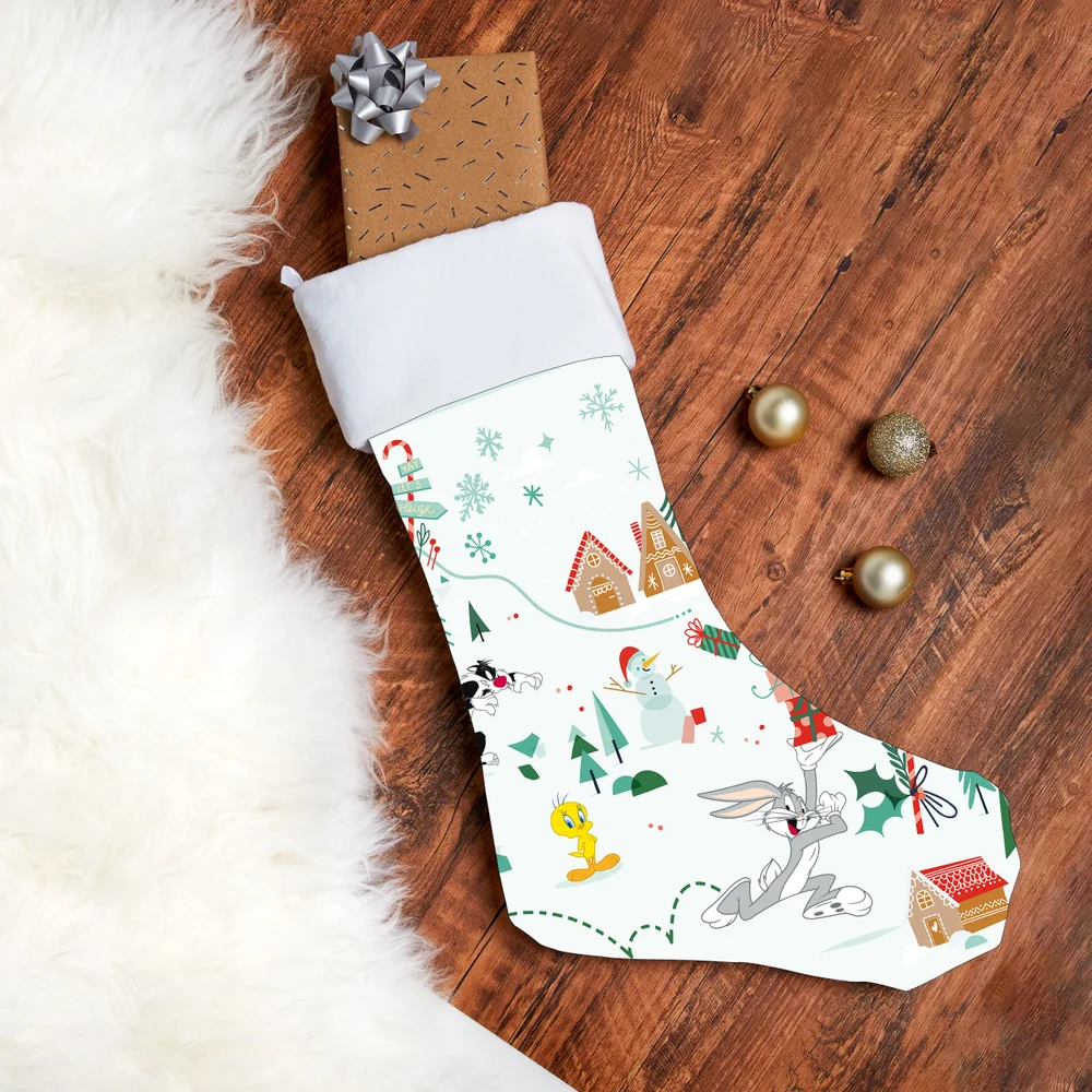 Looney Tunes Xmas Wishin' You Happy Holidays Christmas Stocking Image 1