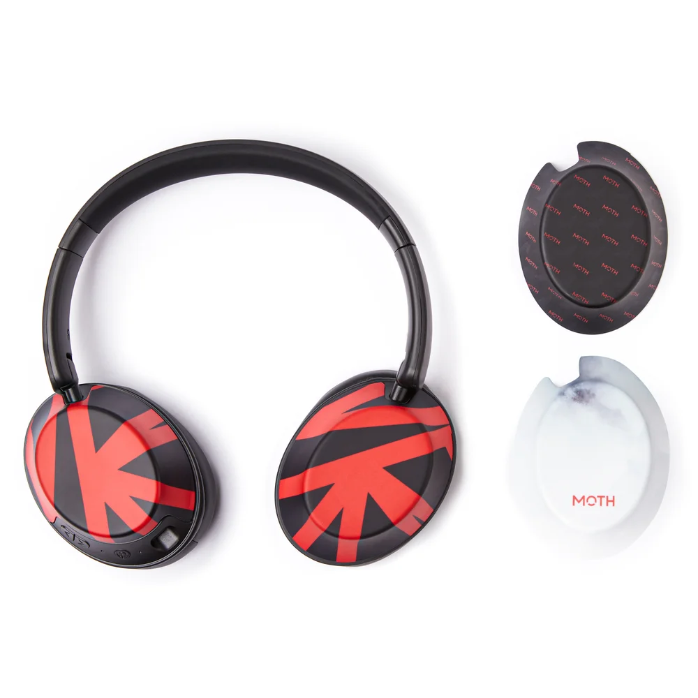 MOTH Red Dash Over-Ear Headphones & Caps Image 1