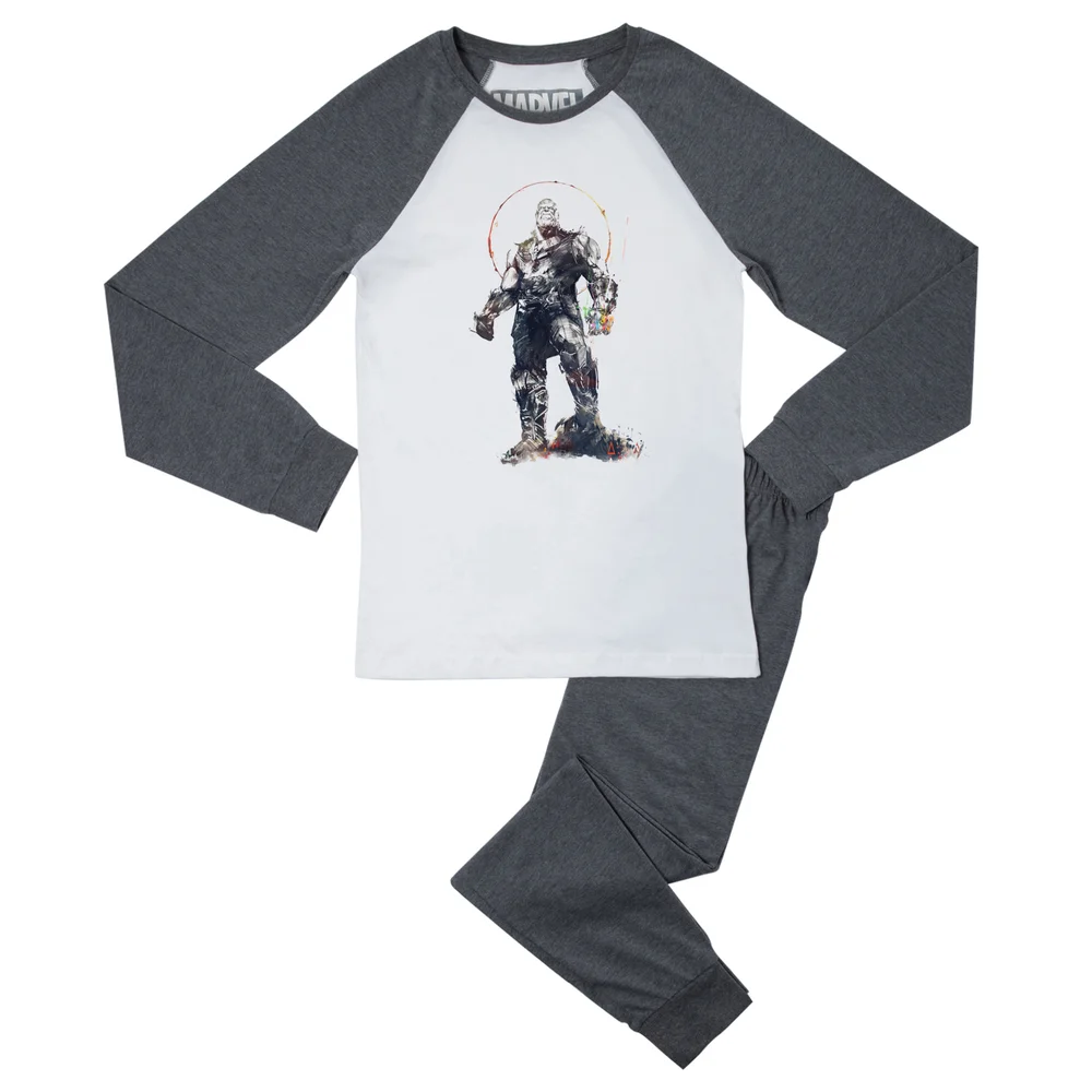 Marvel Thanos Men's Pyjama Set - Grey White - S Image 1