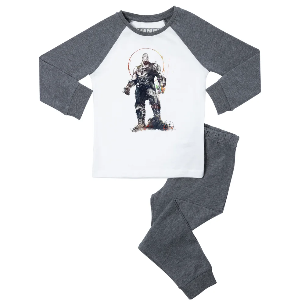 Marvel Thanos Kids' Pyjamas - Grey White - 3-4 Years Image 1