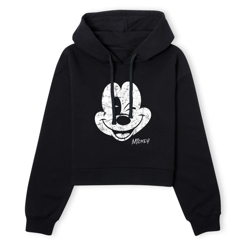 Mikey Mouse Women's Cropped Hoodie - Black - XS - Black Image 1