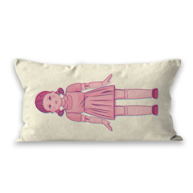 Squid Game Doll Glitch Rectangular Cushion
