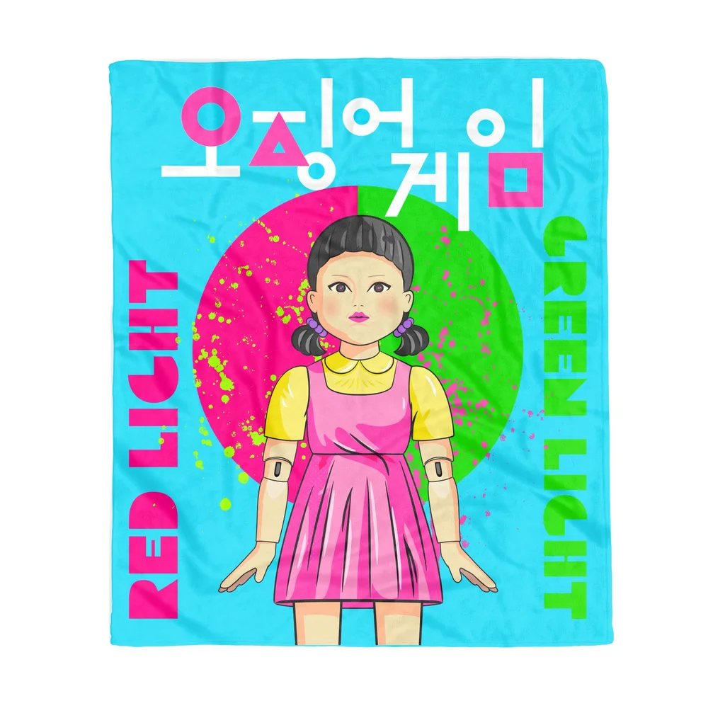 Squid Game Red Light Green Light Fleece Blanket - M Image 1