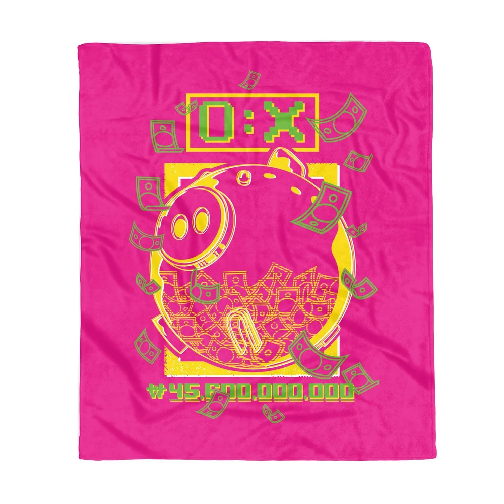 Squid Game Piggy Bank Fleece Blanket - L Image 1