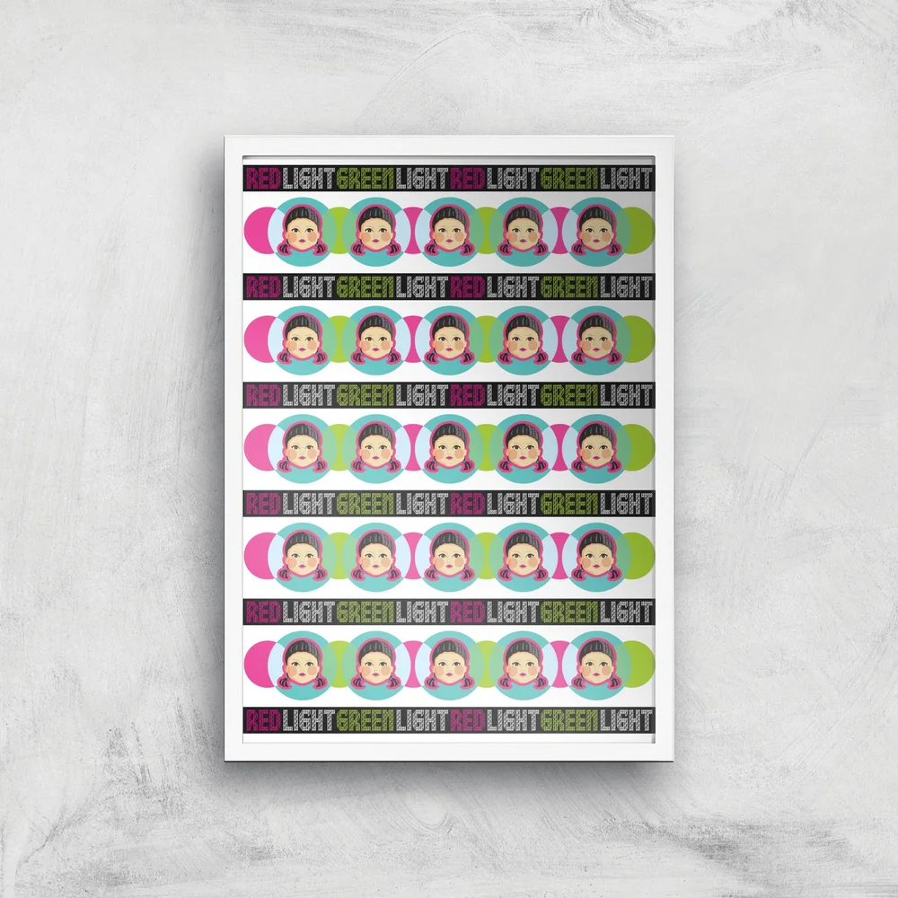 Squid Game Red Light Green Light Giclee Art Print - A3 - White Frame Image 1