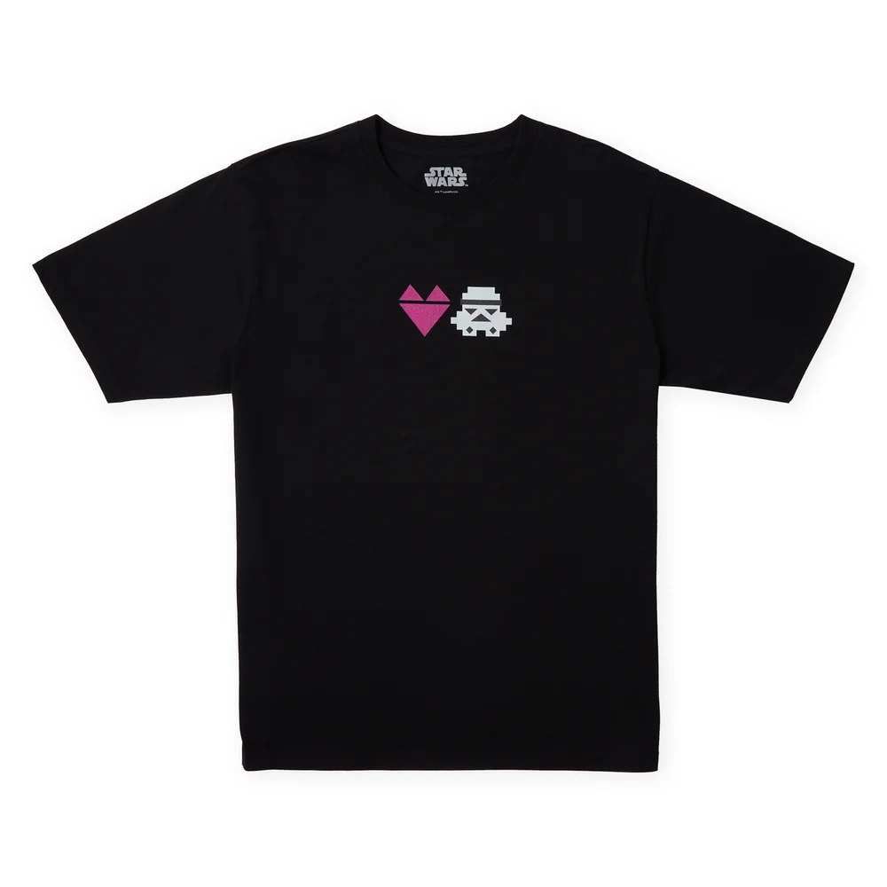 Star Wars Heart Stormtrooper Oversized Heavyweight T-Shirt - Black - XS - Black Image 1