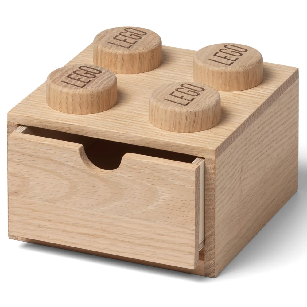 LEGO Storage 2x2 Wooden Desk Drawer (Hand Made From Red Oak) - Soap Treated Image 1