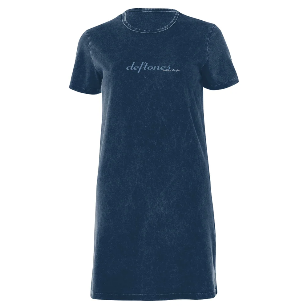 Deftones Around The Fur Women's T-Shirt Dress - Navy Acid Wash - XXL Image 1