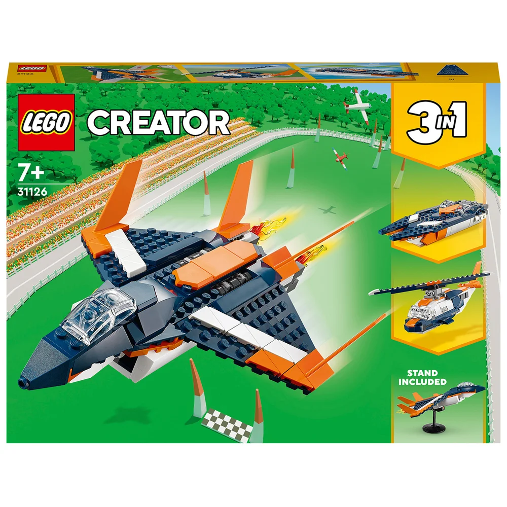 LEGO Creator: 3 in 1 Supersonic Jet, Helicopter & Boat Toy (31126) Image 1