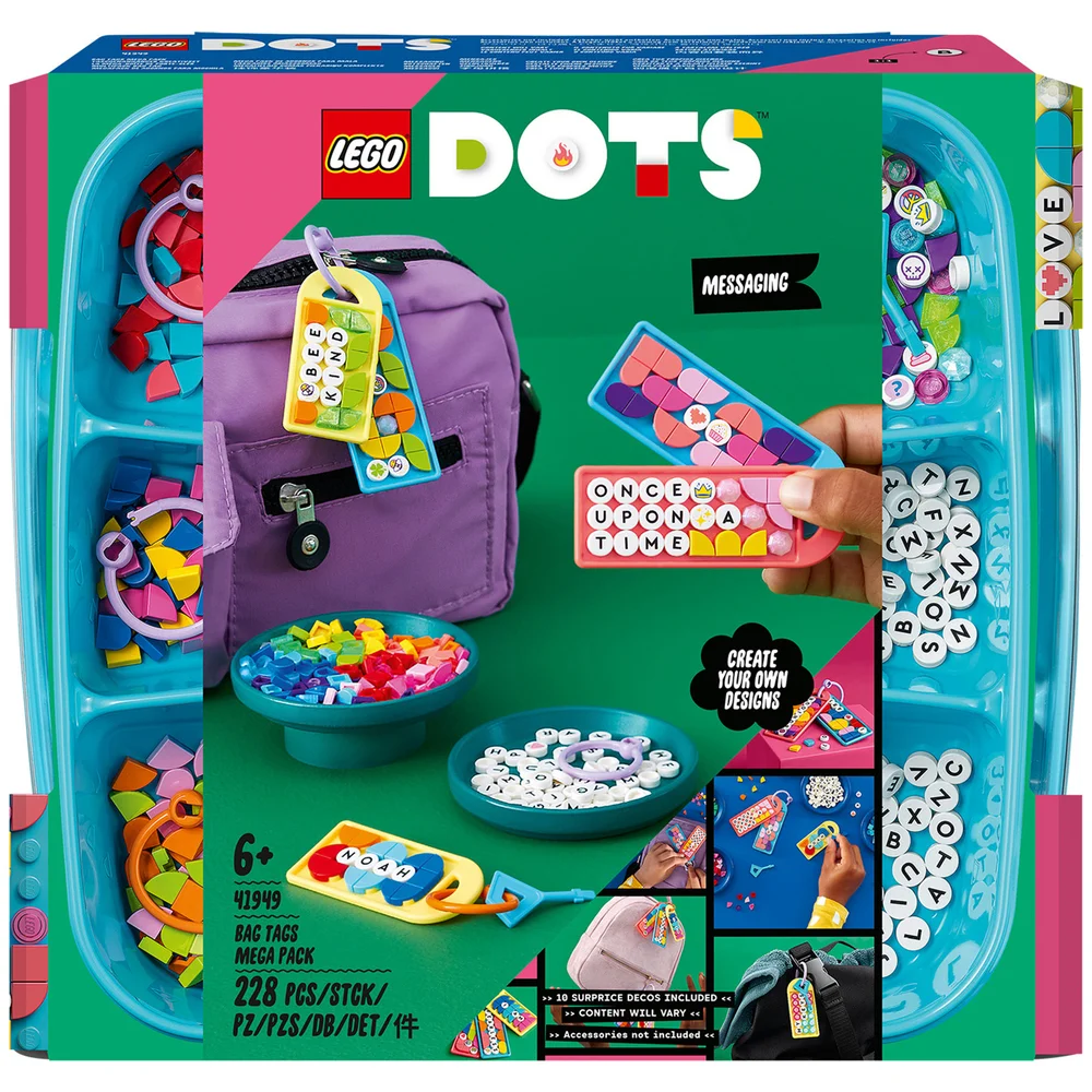 LEGO DOTS: Bag Tags Mega Pack Messaging 5 in 1 Craft Set (41949) Image 1