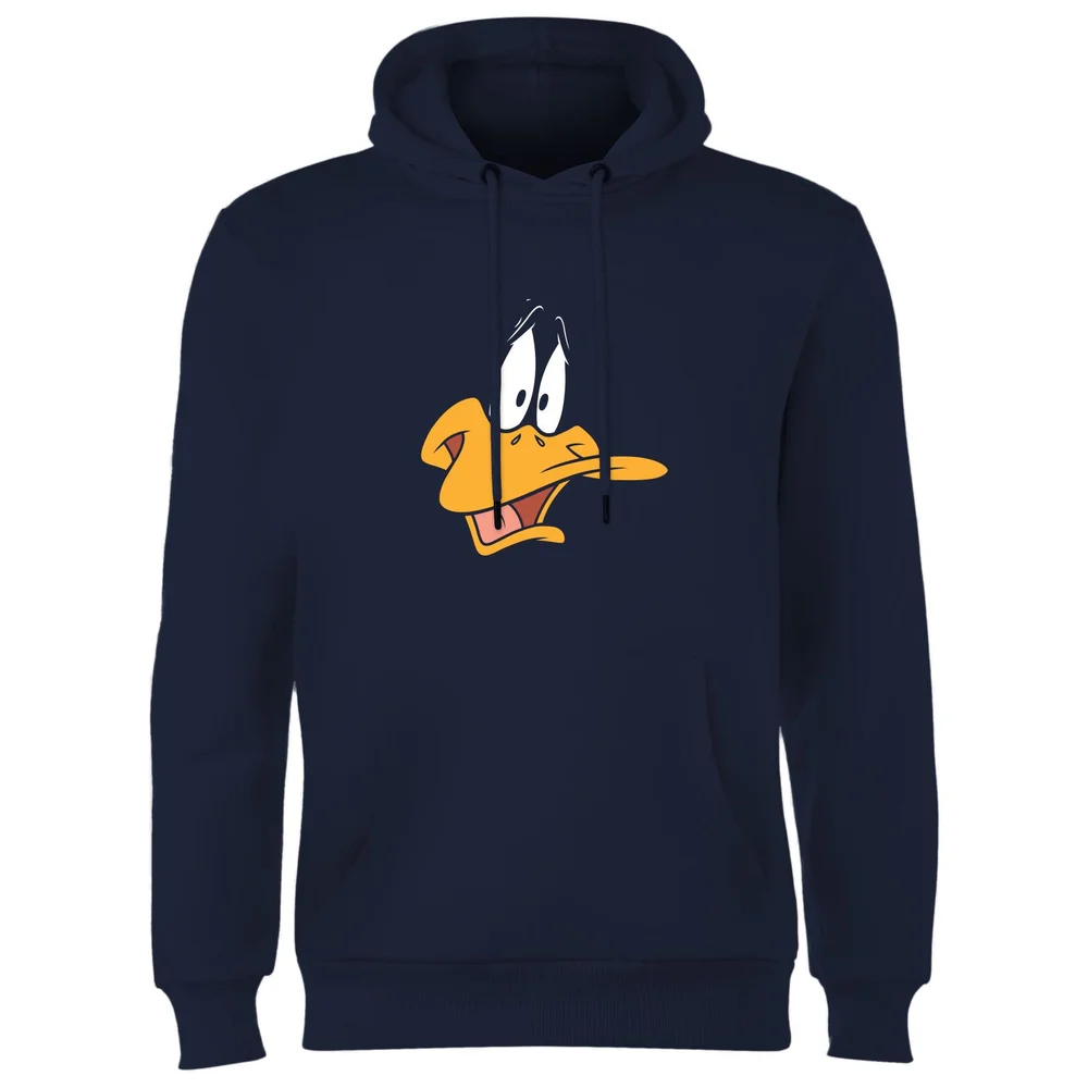 Looney Tunes Daffy Duck Face Hoodie - Navy - S Image 1