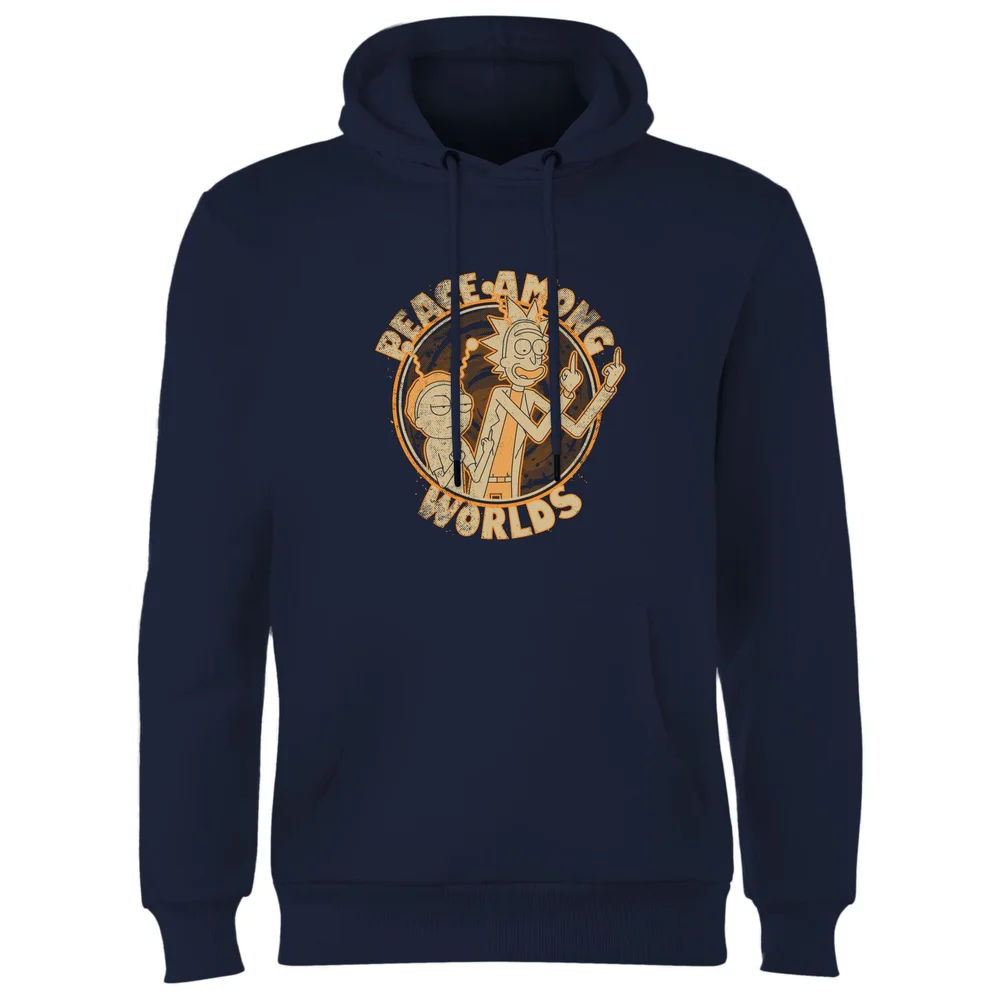 Rick and Morty Peace Among Worlds Hoodie - Navy - M Image 1