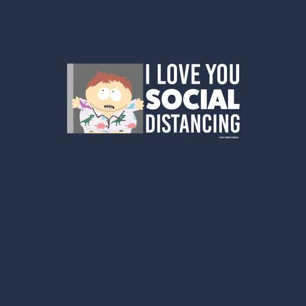 South Park Cartman I Love You Social Distancing Hoodie - Navy