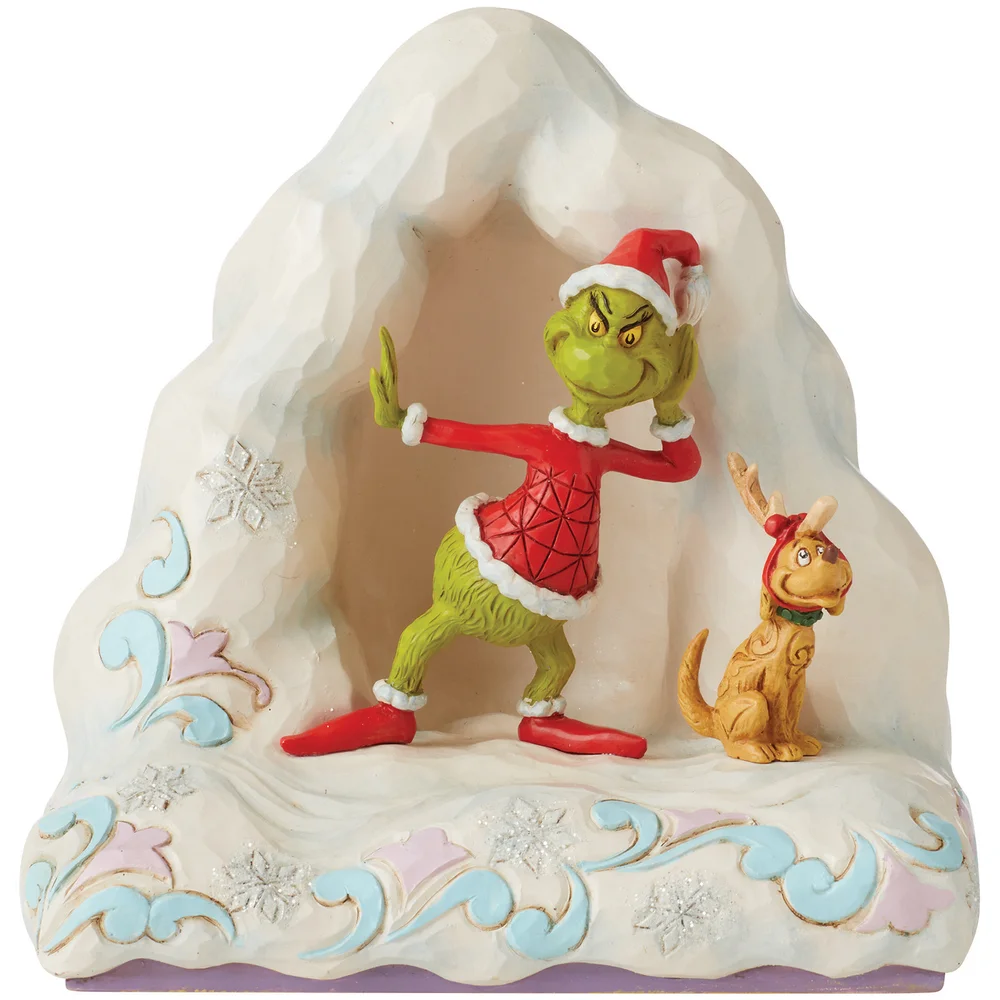 The Grinch Dr.Seuss by Jim Shore Grinch Standing by Mounds of Snow Figurine Image 1