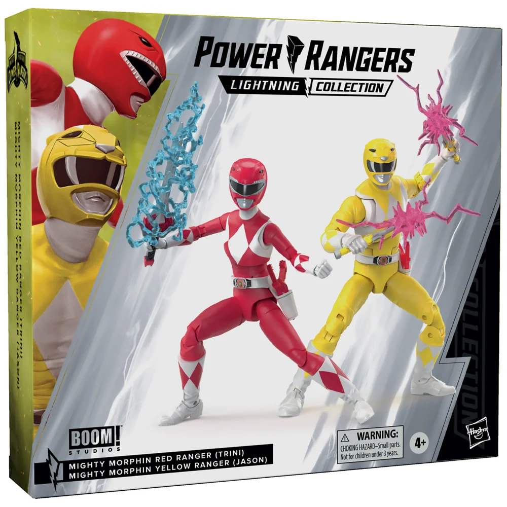 Hasbro Power Rangers Lightning Collection Mighty Morphin Yellow & Red Ranger “Swap” Jason & Trini 2-pack 6 Inch Action Figures - Exclusive Image 1