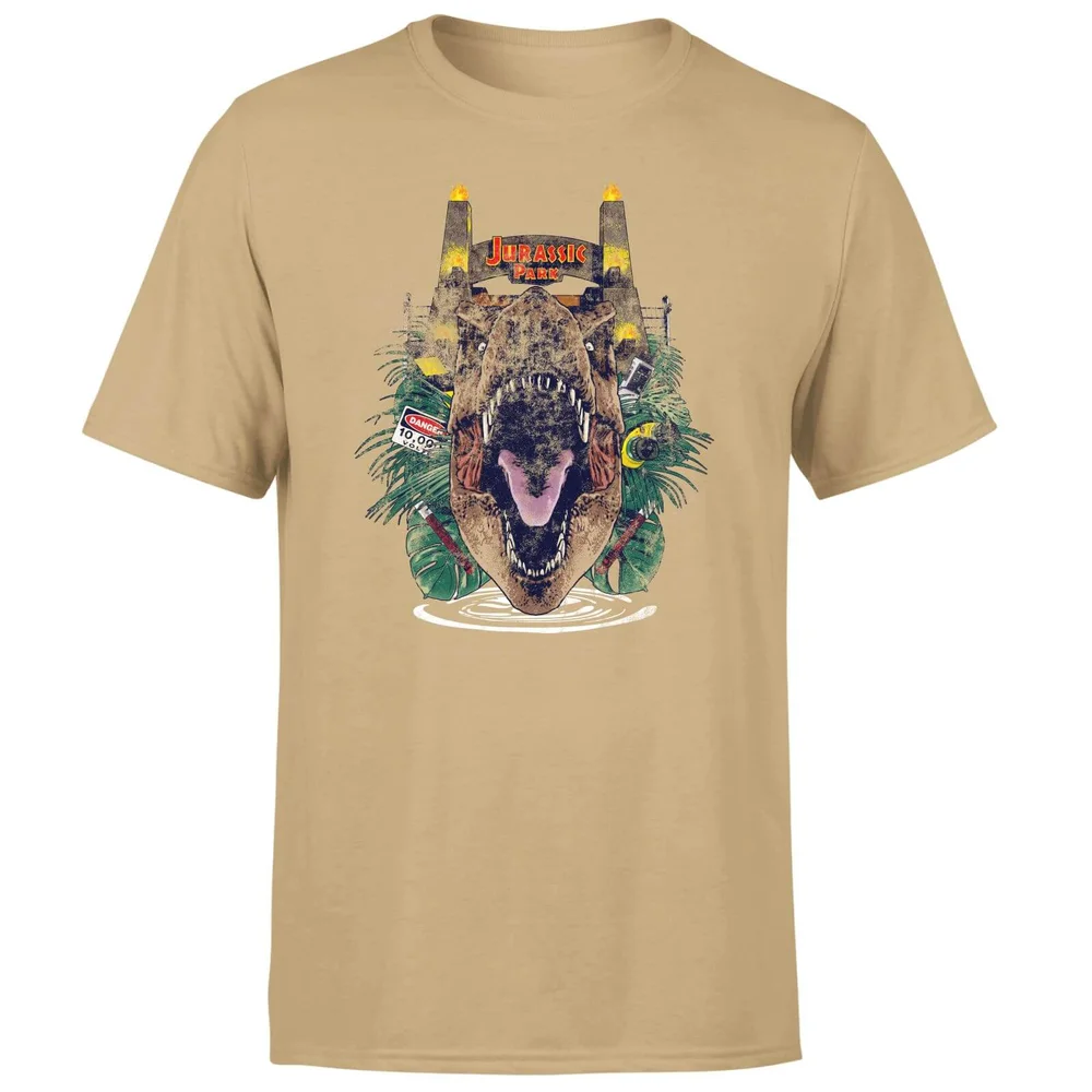 Jurassic Park T-Rex Break Out Unisex T-Shirt - Tan - L Image 1