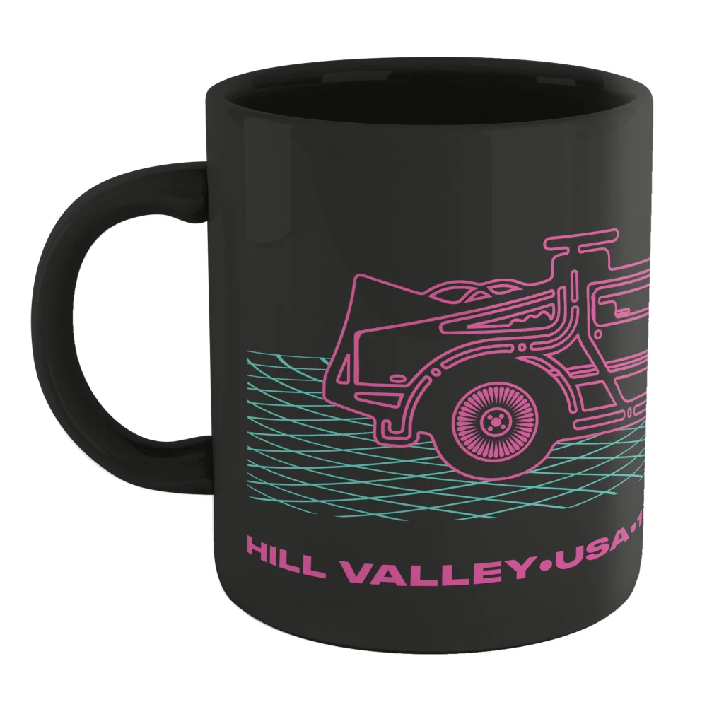 Back To The Future BTTF Neon Delorean Mug - Black Image 1