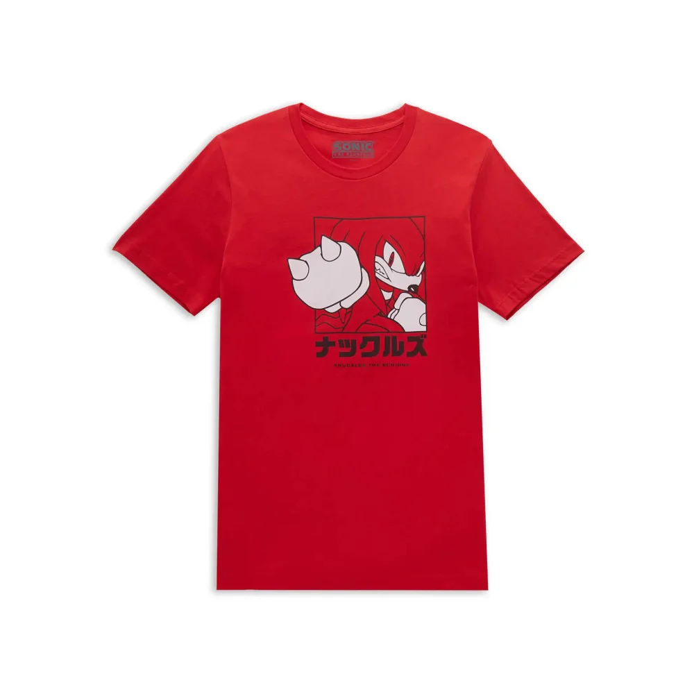 Sonic The Hedgehog Knuckles Katakana Women's T-Shirt - Red - XS Image 1