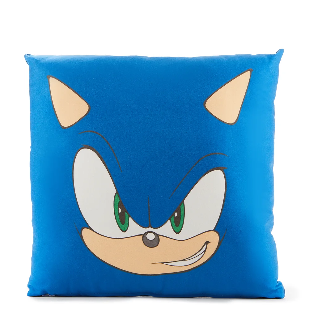 Sonic The Hedgehog Sonic Face Square Cushion - 40x40cm Image 1