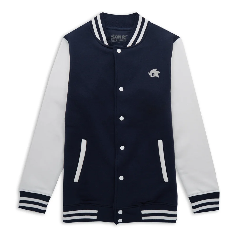 Sonic The Hedgehog Sonic Embroidered Varsity Jacket - Navy/White - S Image 1