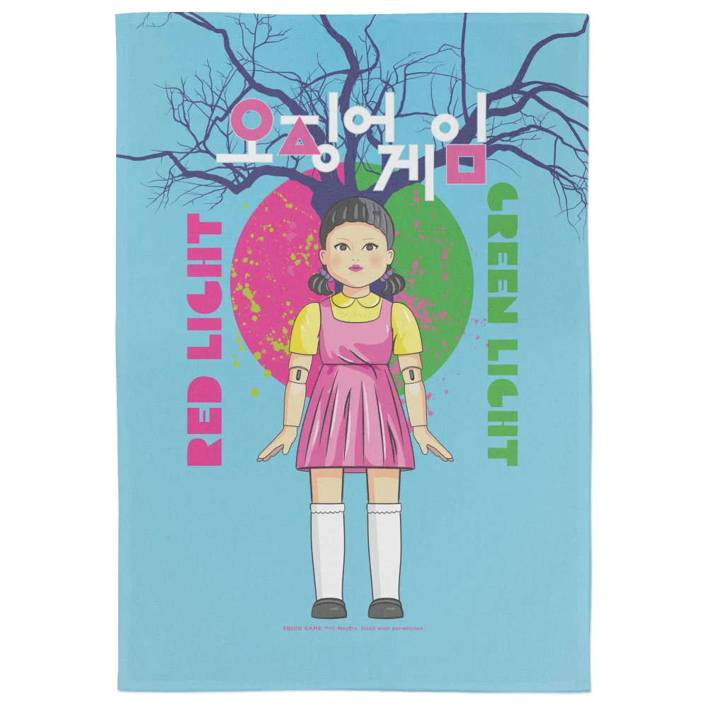 Squid Game Red Light Green Light Tea Towel Image 1