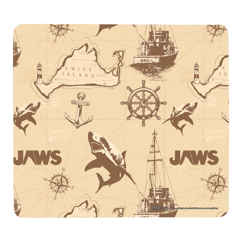 Jaws Map Gaming Mouse Mat - Small Image 1