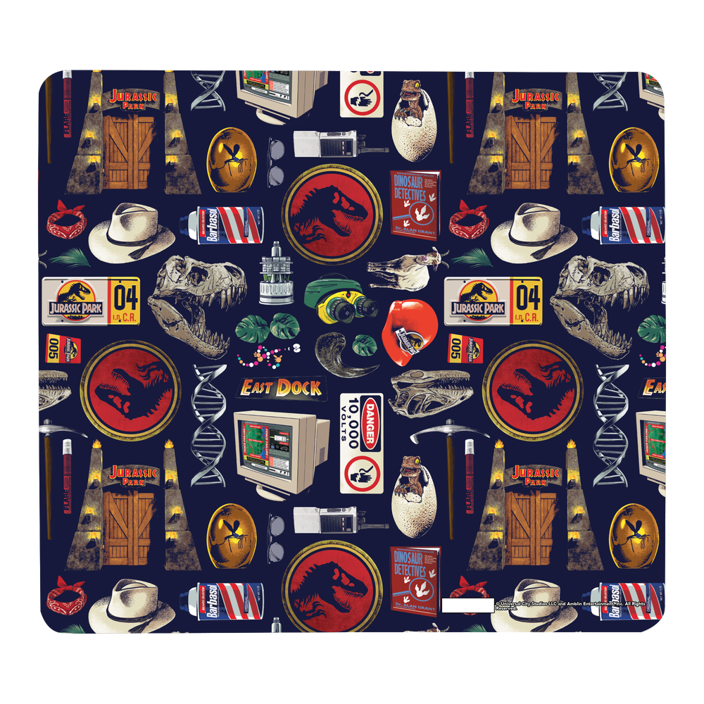 Jurassic Park Retro Icons Gaming Mouse Mat - Small Image 1