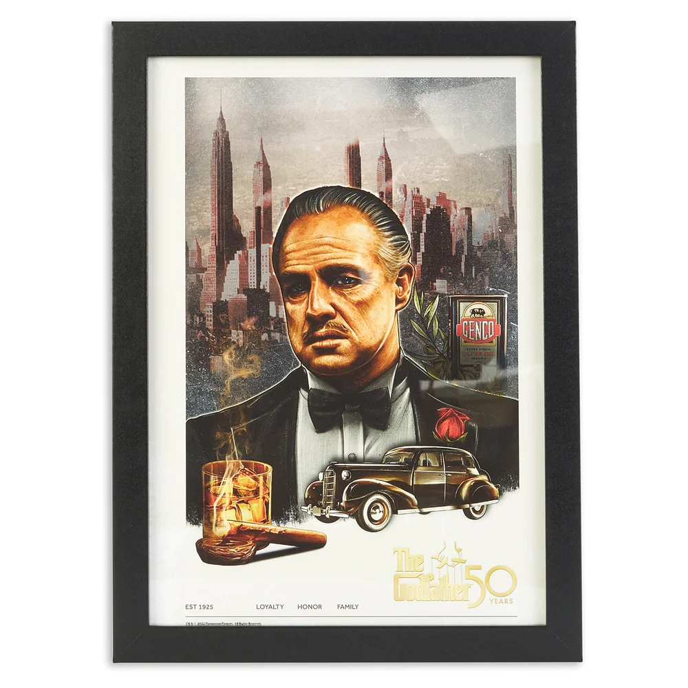 The Godfather 50 Years Art Print Giclee Art Print - A3 - Black Frame Image 1