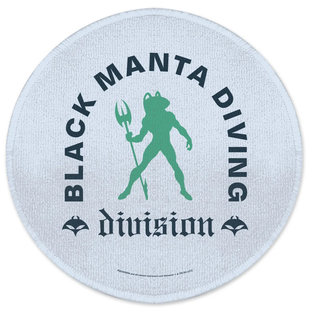 Aquaman Core Black Manta Diving Divsion Round Bath Mat Image 1