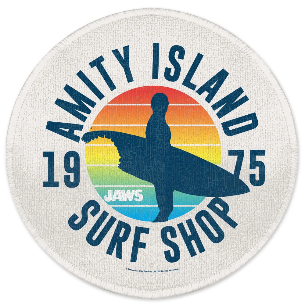 Jaws Amity Island Surf Shop Round Bath Mat Image 1