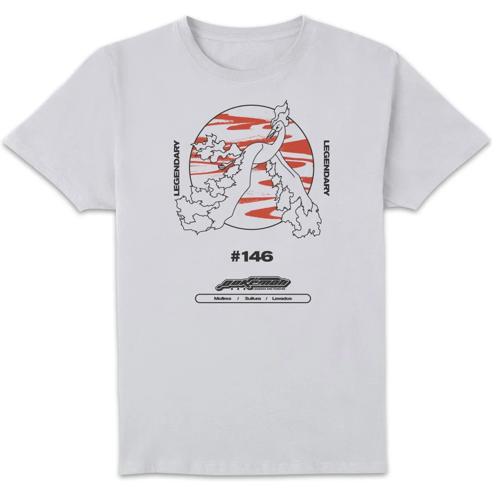 Pokémon Moltres Legendary Unisex T-Shirt - White - S Image 1