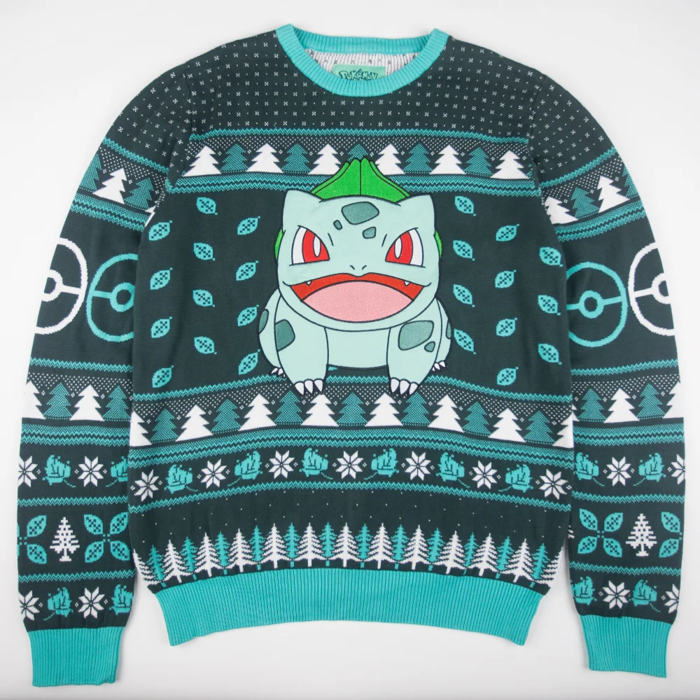 Pokémon Bulbasaur Knitted Christmas Jumper - XS Image 1