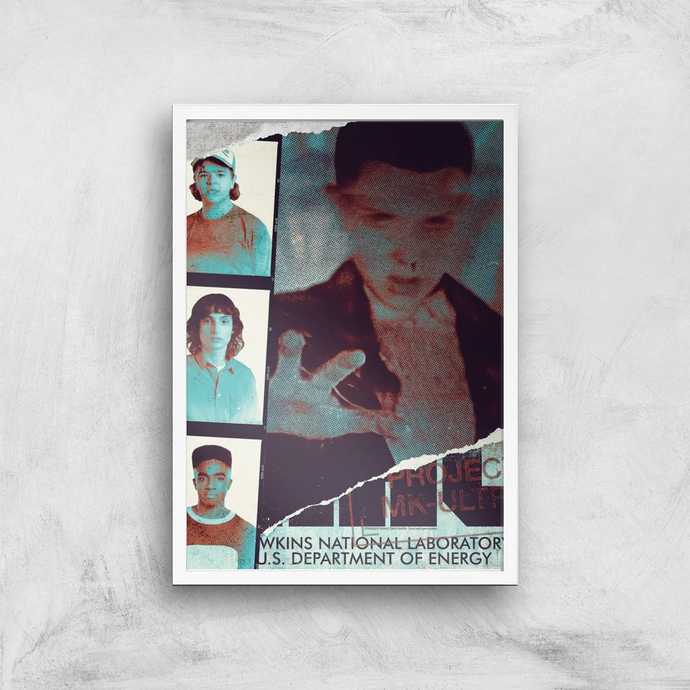 Stranger Things National Laboratory Giclee Art Print - A2 - White Frame Image 1