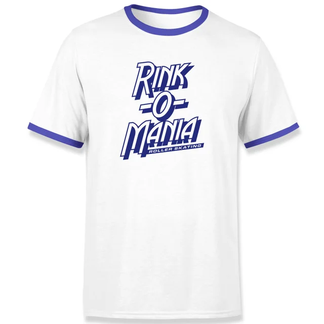 Stranger Things Rink-O-Mania Unisex Ringer T-Shirt - White/Blue