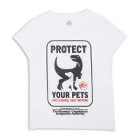 Jurassic World Protect Your Pets Women's T-Shirt - White - undefined undefined