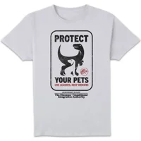 Jurassic World Protect Your Pets Men's T-Shirt - White - undefined undefined