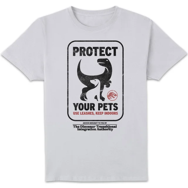 Jurassic World Protect Your Pets Men's T-Shirt - White