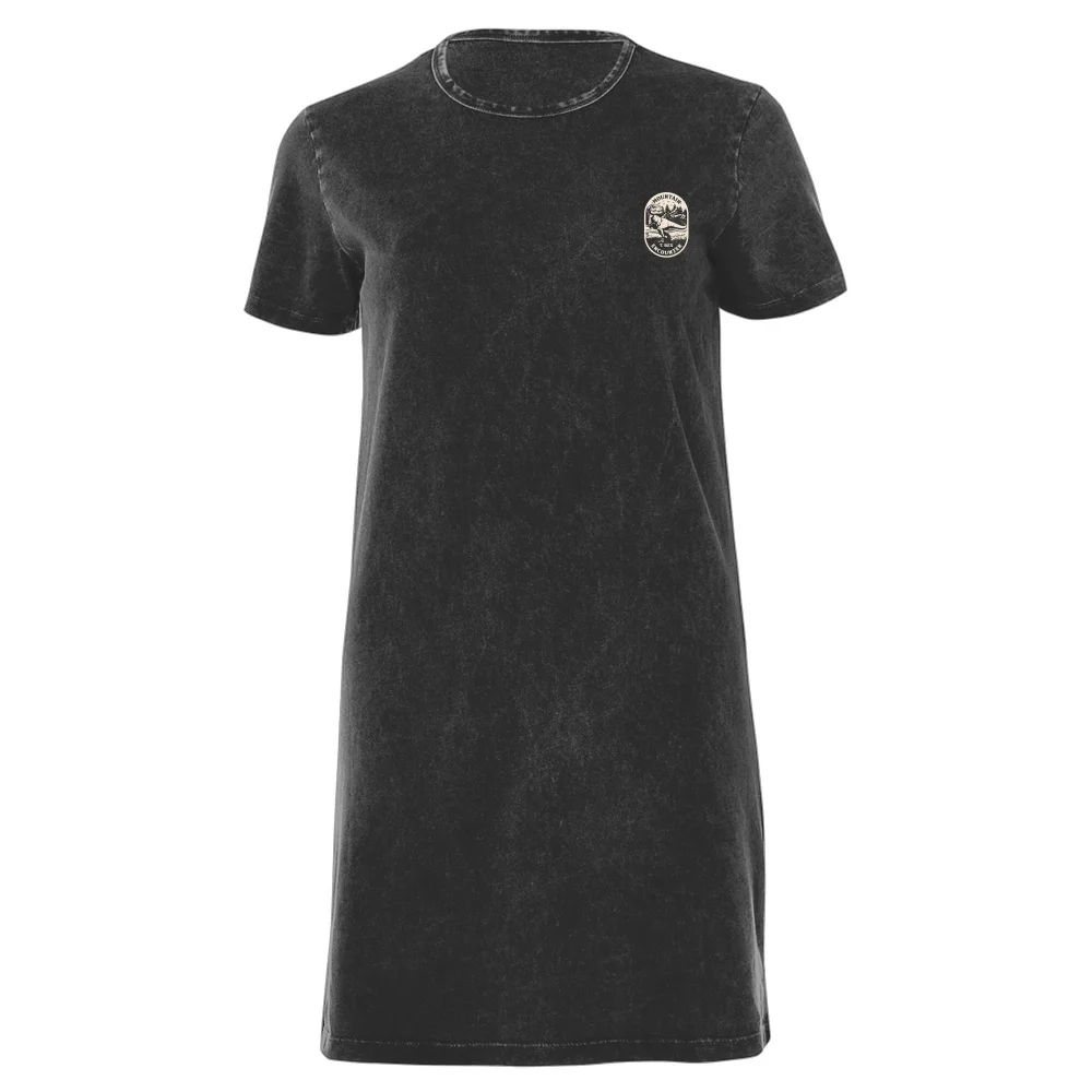 Jurassic World T-Rex Encounter Women's T-Shirt Dress - Black Acid Wash - M Image 1