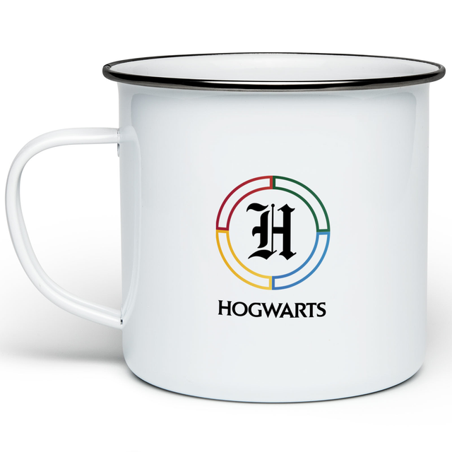 Harry Potter Hogwarts Crest Enamel Mug - White