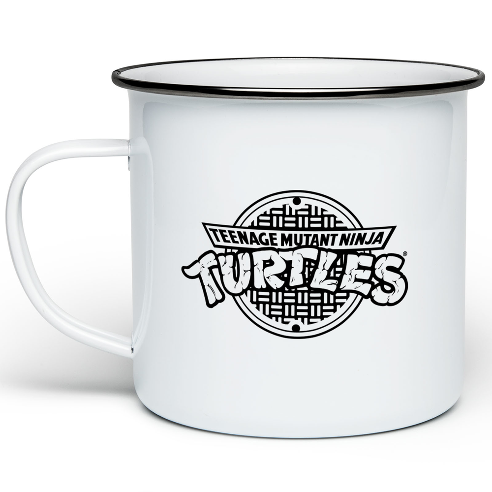 Teenage Mutant Ninja Turtles Sewer Logo Enamel Mug - White Image 1